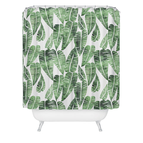 Schatzi Brown Island Goddess Leaf Green Shower Curtain