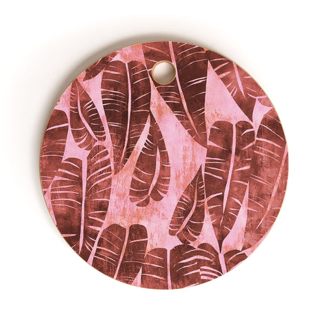 Schatzi Brown Island Goddess Leaf Rose Cutting Board Round