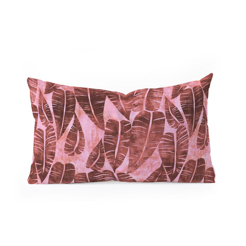 Schatzi Brown Island Goddess Leaf Rose Oblong Throw Pillow