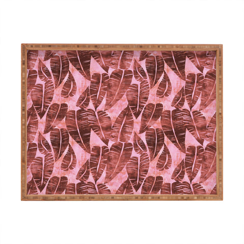 Schatzi Brown Island Goddess Leaf Rose Rectangular Tray