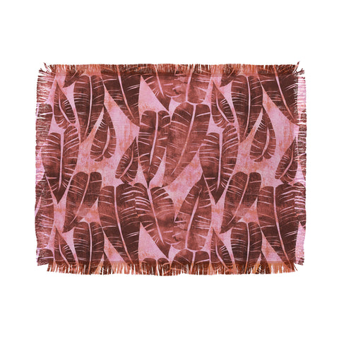 Schatzi Brown Island Goddess Leaf Rose Throw Blanket