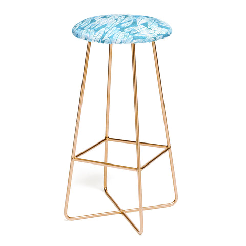 Schatzi Brown Island Goddess Leaf Turquoise Bar Stool