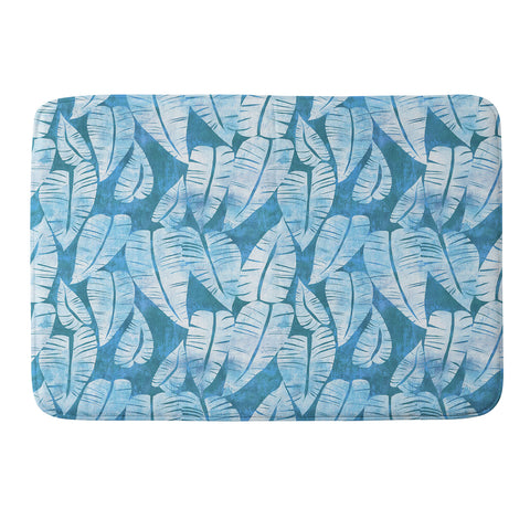 Schatzi Brown Island Goddess Leaf Turquoise Memory Foam Bath Mat