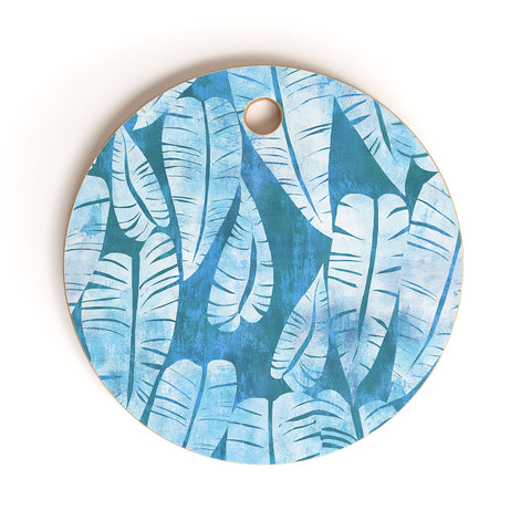 Schatzi Brown Island Goddess Leaf Turquoise Cutting Board Round
