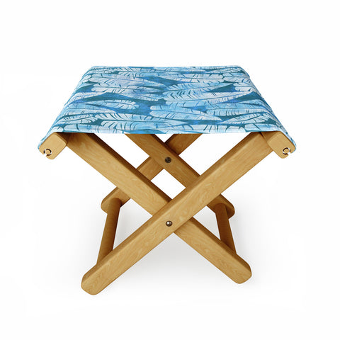 Schatzi Brown Island Goddess Leaf Turquoise Folding Stool