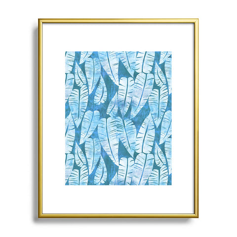 Schatzi Brown Island Goddess Leaf Turquoise Metal Framed Art Print