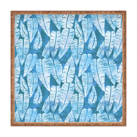 Schatzi Brown Island Goddess Leaf Turquoise Square Tray