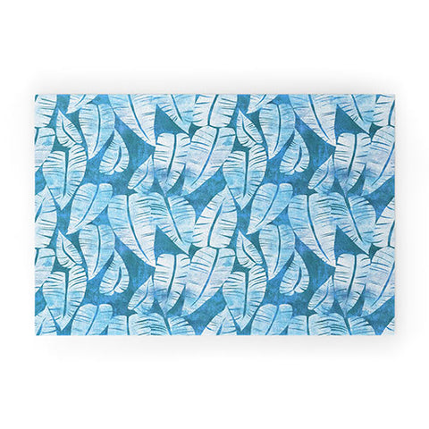 Schatzi Brown Island Goddess Leaf Turquoise Welcome Mat