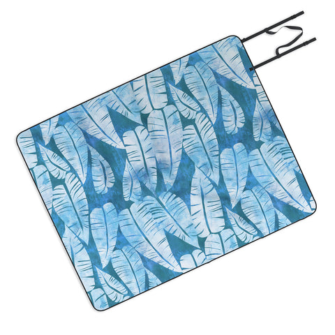 Schatzi Brown Island Goddess Leaf Turquoise Picnic Blanket