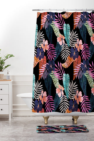 Schatzi Brown Island Goddess Retro Shower Curtain And Mat