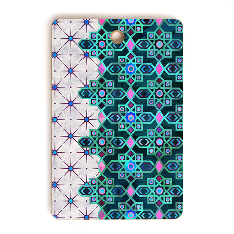 Schatzi Brown Jeema Boho Pattern Green Cutting Board Rectangle