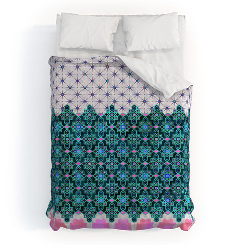 Schatzi Brown Jeema Boho Pattern Green Duvet Cover