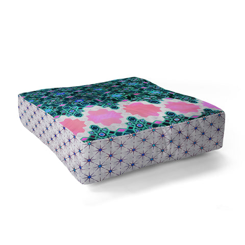 Schatzi Brown Jeema Boho Pattern Green Floor Pillow Square