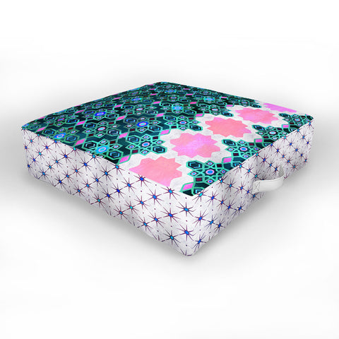 Schatzi Brown Jeema Boho Pattern Green Outdoor Floor Cushion