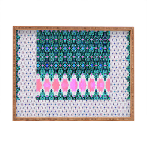 Schatzi Brown Jeema Boho Pattern Green Rectangular Tray