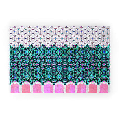 Schatzi Brown Jeema Boho Pattern Green Welcome Mat