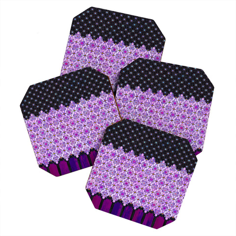 Schatzi Brown Jeema Boho Pattern Purple Coaster Set