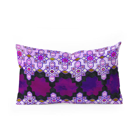 Schatzi Brown Jeema Boho Pattern Purple Oblong Throw Pillow