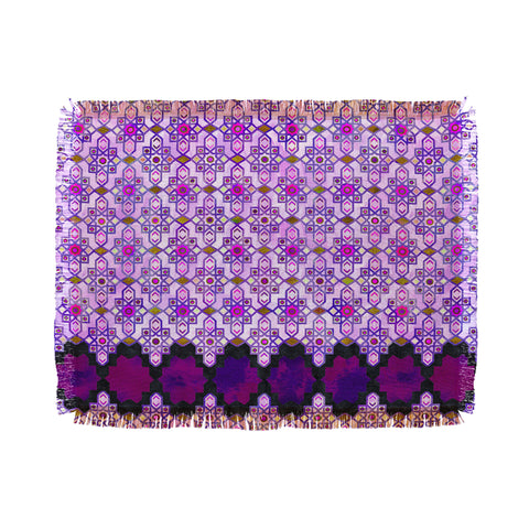 Schatzi Brown Jeema Boho Pattern Purple Throw Blanket
