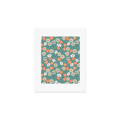 Schatzi Brown Jirra Floral Green Art Print