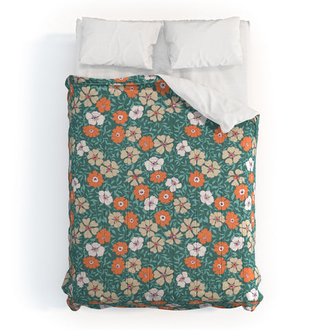 Schatzi Brown Jirra Floral Green Comforter