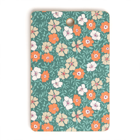 Schatzi Brown Jirra Floral Green Cutting Board Rectangle