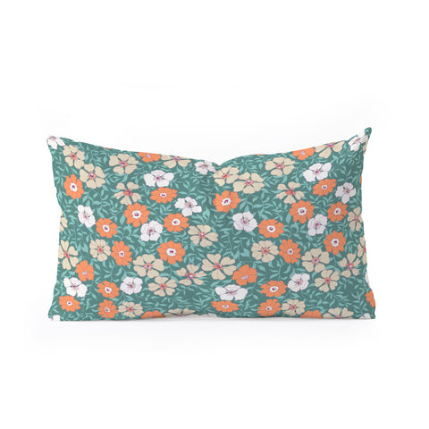 Schatzi Brown Jirra Floral Green Oblong Throw Pillow