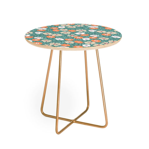 Schatzi Brown Jirra Floral Green Round Side Table