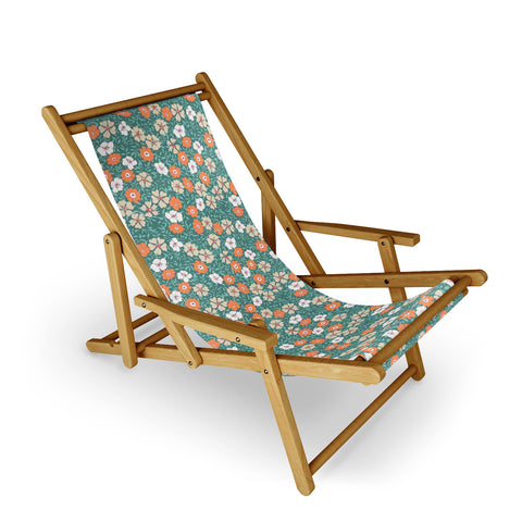 Schatzi Brown Jirra Floral Green Sling Chair