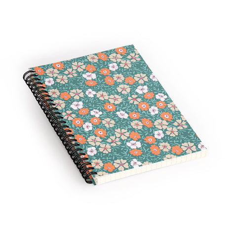Schatzi Brown Jirra Floral Green Spiral Notebook