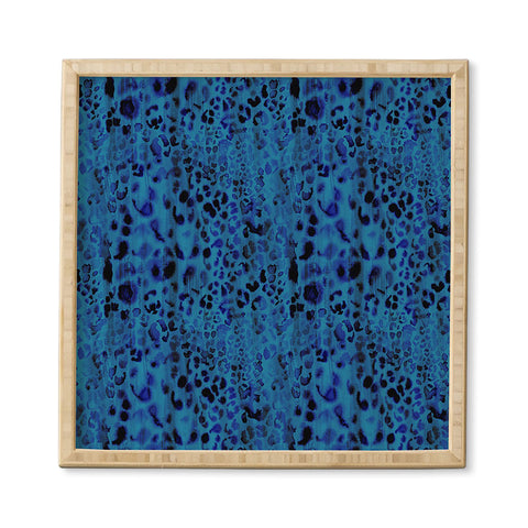 Schatzi Brown Jungle Cat Blue Framed Wall Art