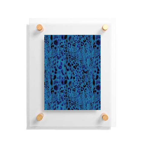 Schatzi Brown Jungle Cat Blue Floating Acrylic Print
