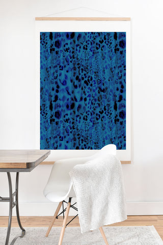 Schatzi Brown Jungle Cat Blue Art Print And Hanger