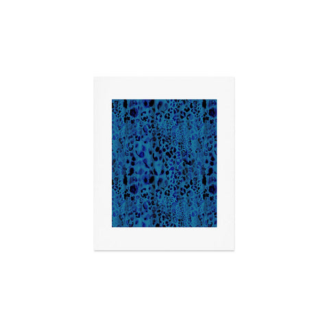 Schatzi Brown Jungle Cat Blue Art Print