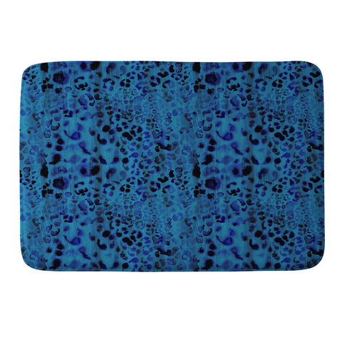 Schatzi Brown Jungle Cat Blue Memory Foam Bath Mat