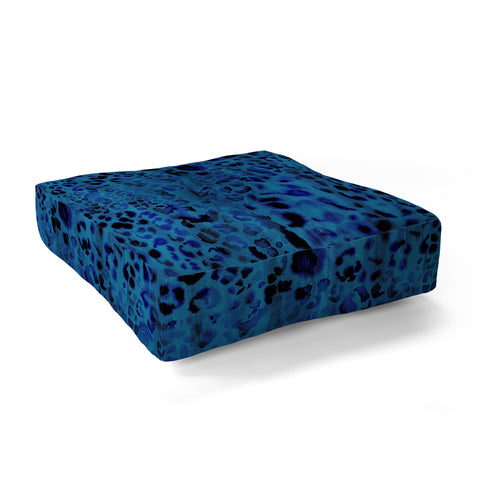 Schatzi Brown Jungle Cat Blue Floor Pillow Square