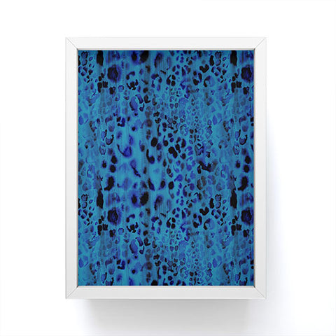 Schatzi Brown Jungle Cat Blue Framed Mini Art Print