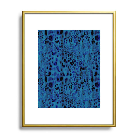 Schatzi Brown Jungle Cat Blue Metal Framed Art Print
