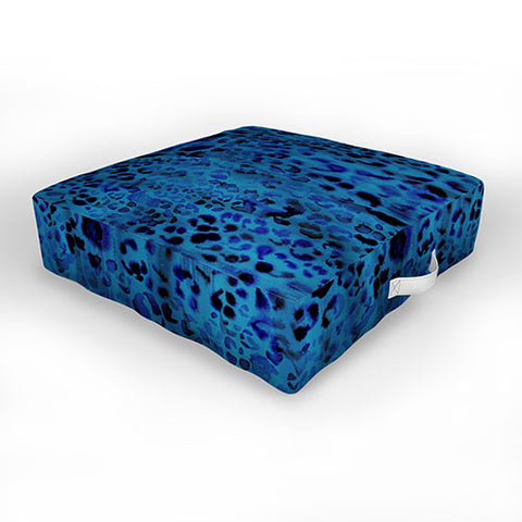 Schatzi Brown Jungle Cat Blue Outdoor Floor Cushion