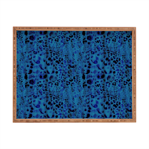 Schatzi Brown Jungle Cat Blue Rectangular Tray