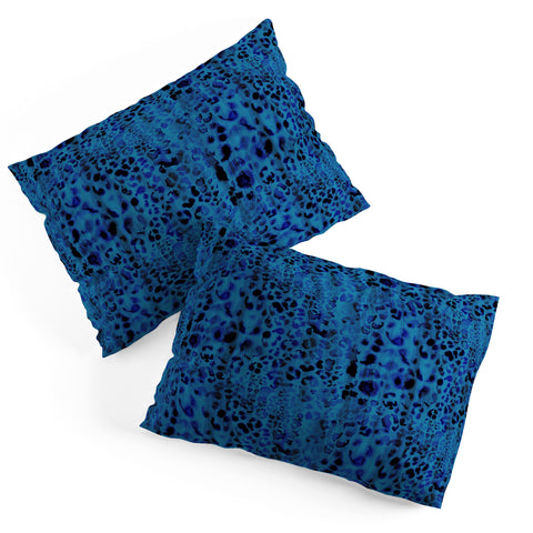 Schatzi Brown Jungle Cat Blue Pillow Shams