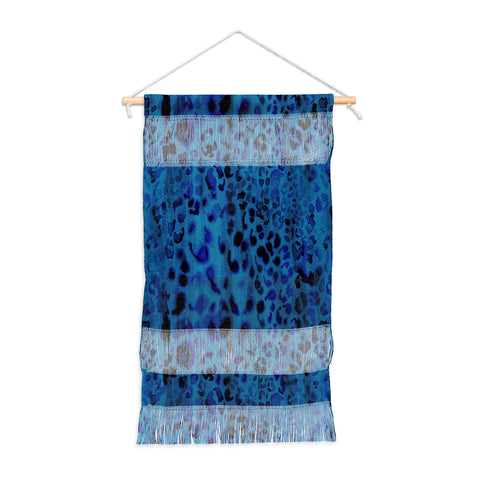 Schatzi Brown Jungle Cat Blue Wall Hanging Portrait