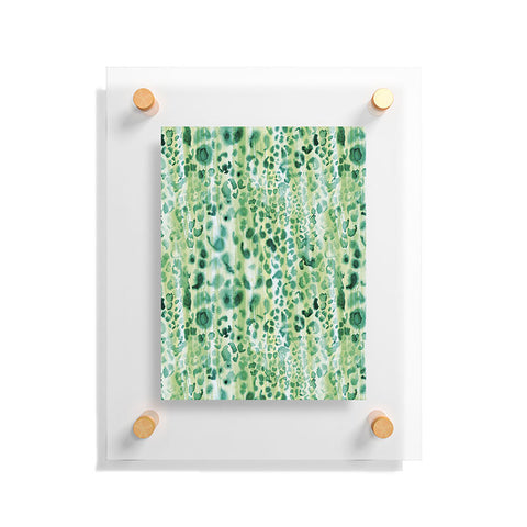 Schatzi Brown Jungle Cat Green Floating Acrylic Print