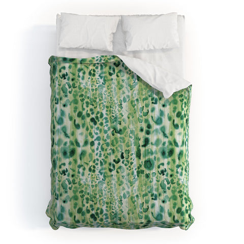Schatzi Brown Jungle Cat Green Comforter