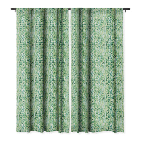 Schatzi Brown Jungle Cat Green Blackout Window Curtain