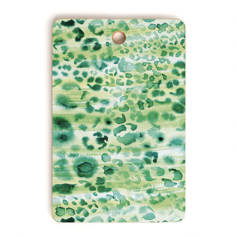 Schatzi Brown Jungle Cat Green Cutting Board Rectangle