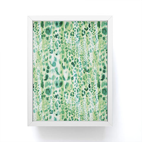 Schatzi Brown Jungle Cat Green Framed Mini Art Print