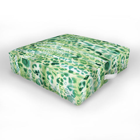 Schatzi Brown Jungle Cat Green Outdoor Floor Cushion