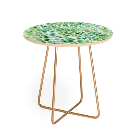 Schatzi Brown Jungle Cat Green Round Side Table