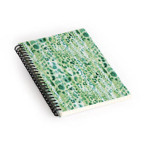 Schatzi Brown Jungle Cat Green Spiral Notebook